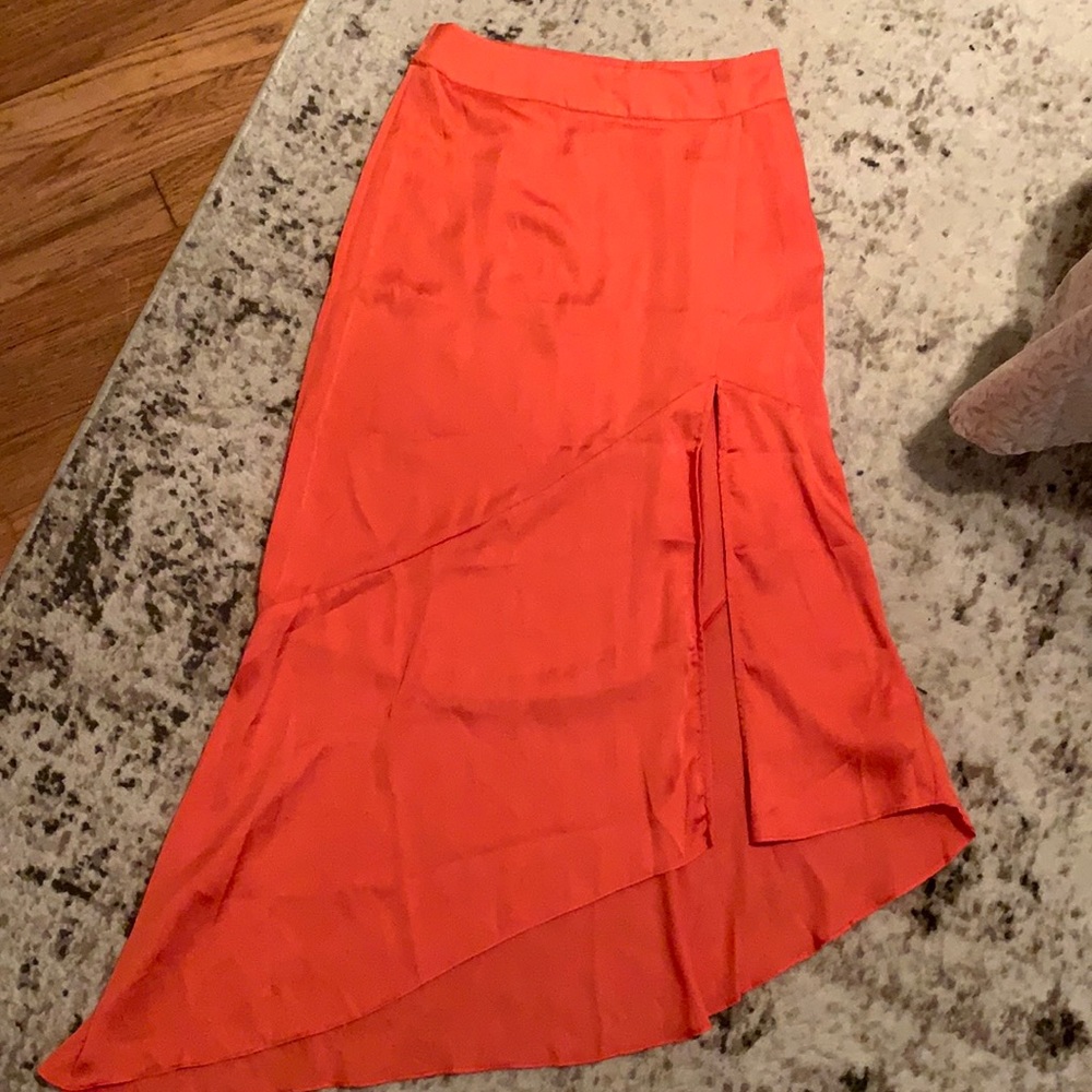 Free people satin slit skirt. Size 0.